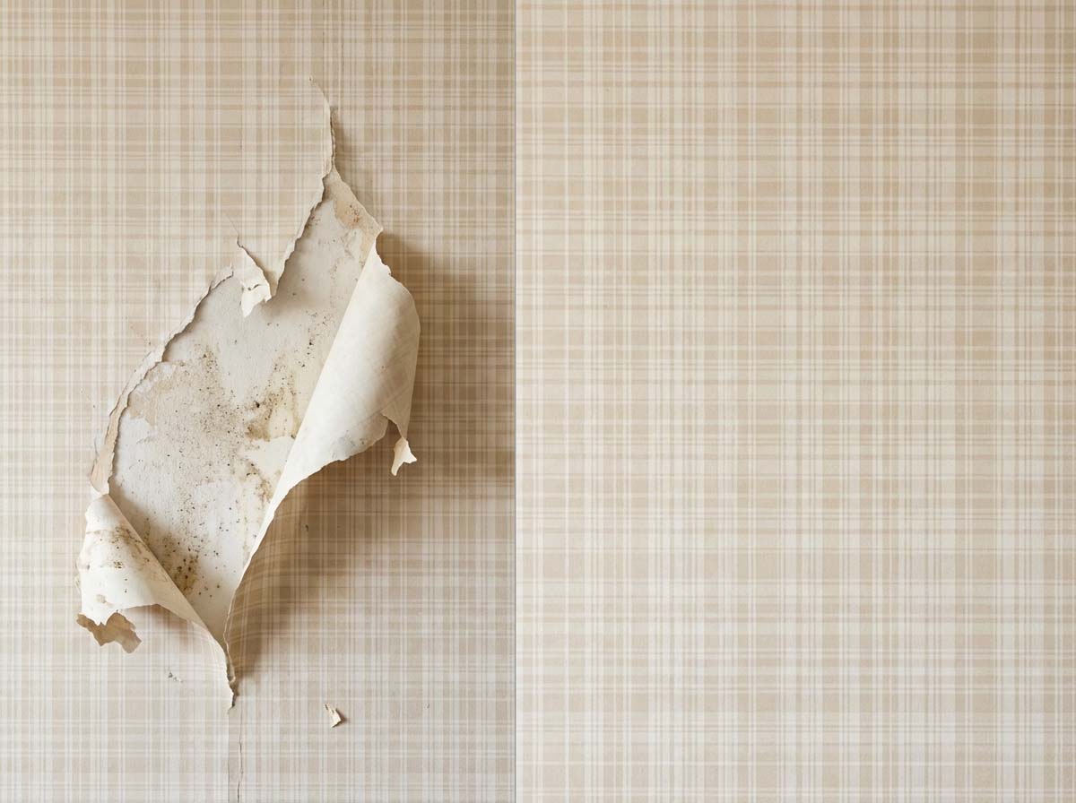 壁のクロス補修施工前後の比較写真